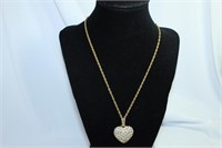 Golden Chain with Heart Pendant