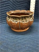 Beautiful Ceramic Basket Weave Planter