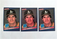 3 Jose Canseco 1986 Donruss Rated Rookie Cards #39