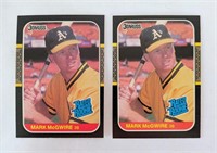 2 Mark McGwire 1987 Donruss Rated Rookie Cards #46