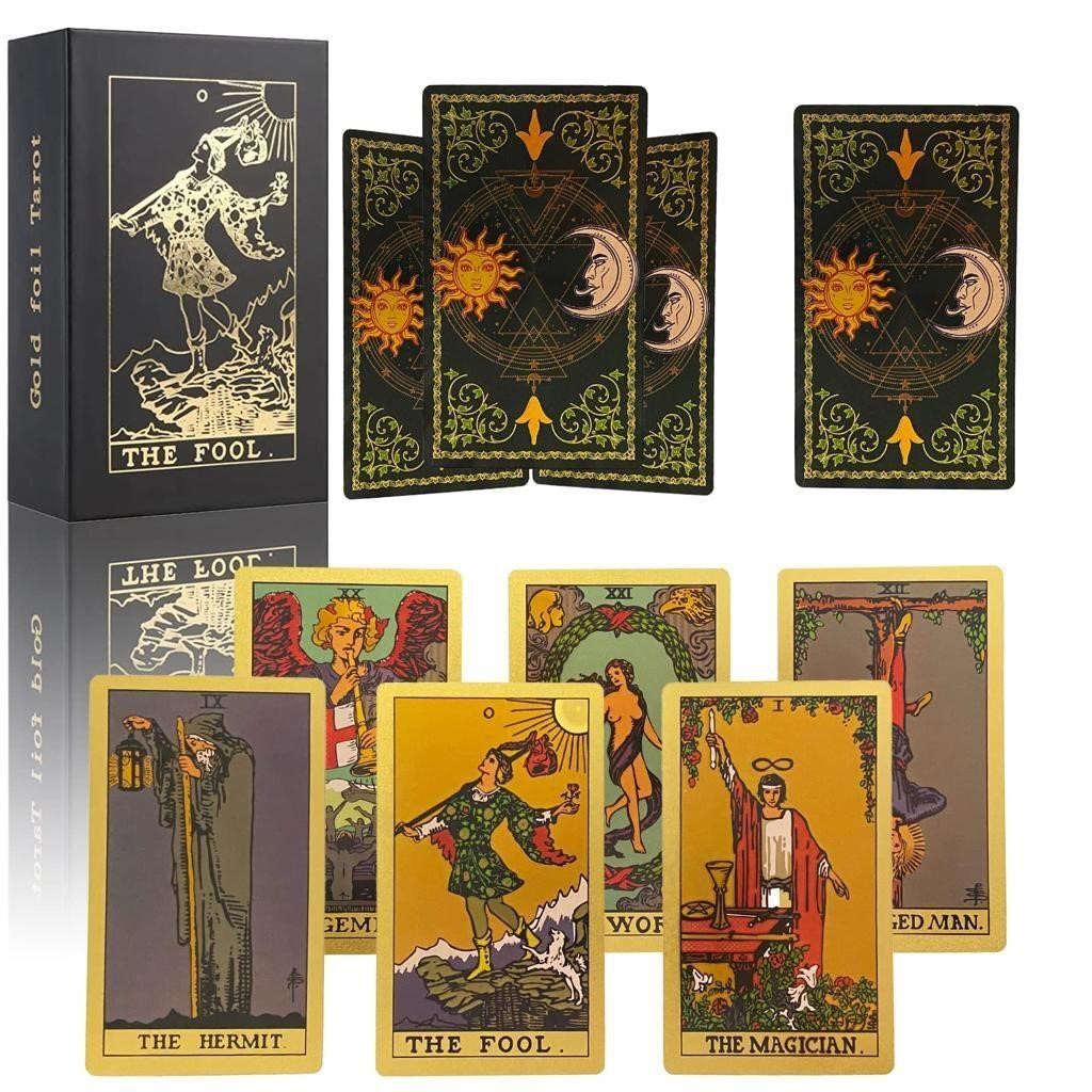 IXIGER Tarot Cards Deck,Gold Foil Sun and Moon
