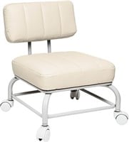 Rolling Stool with Back Rest Roller Chair Heavy Du