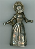 Silver Victorian Lady Candle Snuffer 4”