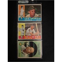 (3) Vintage Topps Baseball Stars Crease Free