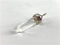 Sterling silver quartz and amethyst pendant