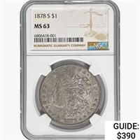 1878-S Morgan Silver Dollar NGC MS63