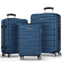 E6182  Sunbee 3 Pc Luggage Set, ABS Spinner Suitca
