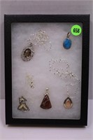 LOT OF NECKLACES & PENDANTS - SOME STERLING W/