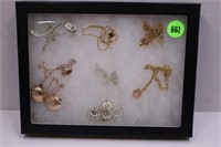 LOT OF NECKLACES W/ DISPLAY CASE 8X6