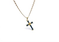 9ct Yellow gold Cross & chain