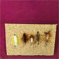 Lot Of 5 Fishing Flies (Vintage)