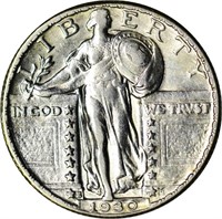 1930-S STANDING LIBERTY QUARTER - VERY NEARLY UNC