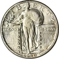 1929 STANDING LIBERTY QUARTER - VERY NEARLY UNC