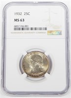 1932 WASHINGTON QUARTER - NGC MS63