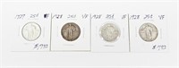 (4) STANDING LIBERTY QUARTERS - 1927, (3) 1928