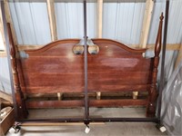 King bed headboard with split box spring frame