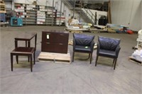 File Cabinet, Table, Side Table & (2) Chairs