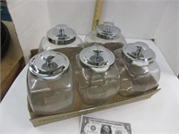 5 - glass canisters with lids