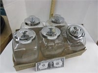 5 - glass canisters with lids