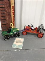 Tin Lizzie and Fire Engine mini pedal cars,