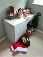Desk w/ Assorted Christmas Decor