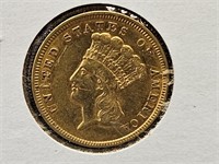 1854 US $3 Gold Coin