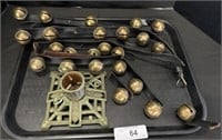 Vintage Leather Straps & Brass Bells, Cast Iron