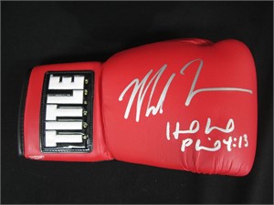 MIKE TYSON SIGNED TITLE BOXING GLOVE COA