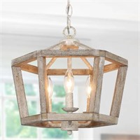 3 - Light Wood Dimmable Lantern $216