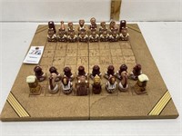 Chess Set W/ Roman Pieces and Cork  Board