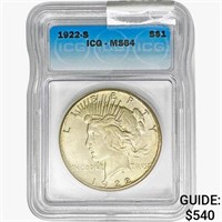 1922-S Silver Peace Dollar ICG MS64