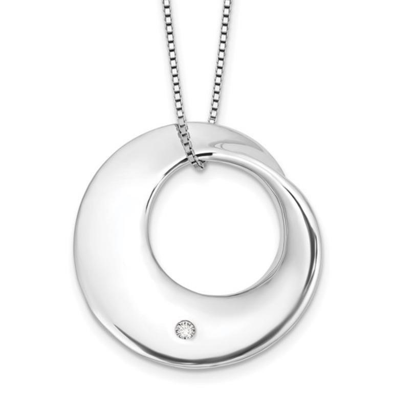 Sterling Silver Diamond Circle Slide Necklace