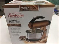 New Sunbeam Copper Finish 12 Speed Stand Mixer