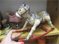Vtg. Wooden Rocking Horse Toy