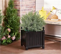 Black 18" Square Planter with Fabric Liner