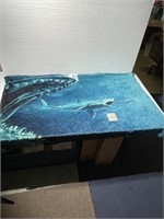 Beach Towel with Megaladon Great White Scuba Diver