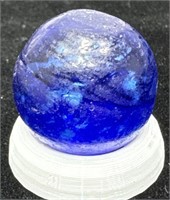 handmade German cobalt blue Mica Marble 21/32” G+