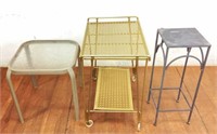 (3) Assorted Outdoor Plant Stands, Side Table