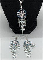 Very Nice Dream Catcher Necklace and Earrring Set