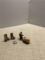 Miniature scarecrow and skates