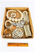Pearl Look & Shiny Bling Jewelry Including