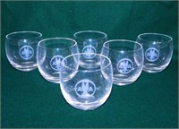 6 vintage American Airlines cocktail glasses