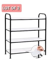 New Lot of 2, LAIGOO 4 Tier Metal Shoe Rack for Cl