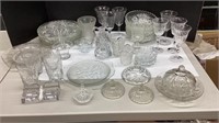 Glasswares Plates, Butter Dish, Bowls, Tumblers