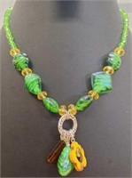 18'' safari murano glass beaded necklace