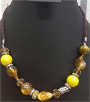 18" Safari Murano Glass beaded necklace