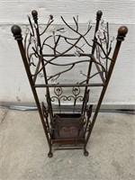 Beaded metal umbrella stand 9” by 22”