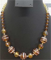 18" safari Murano Glass beaded necklace