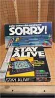 Stay Alive & sorry board games