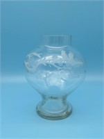 Etched Glass Clear Vase